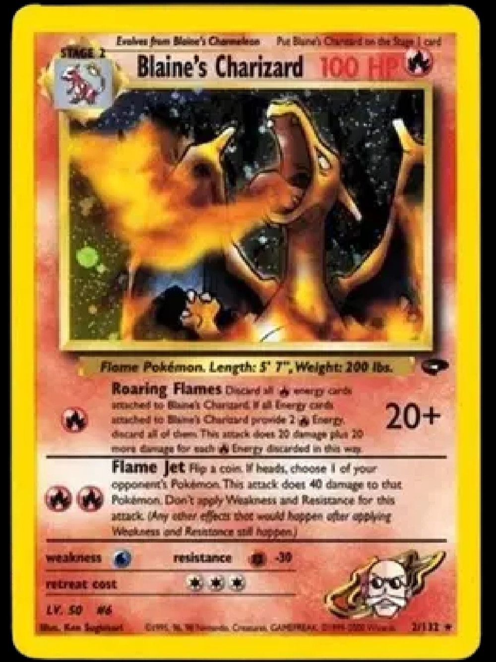 Blaine's Charizard Pokémon Card - Classic Red Collector Card